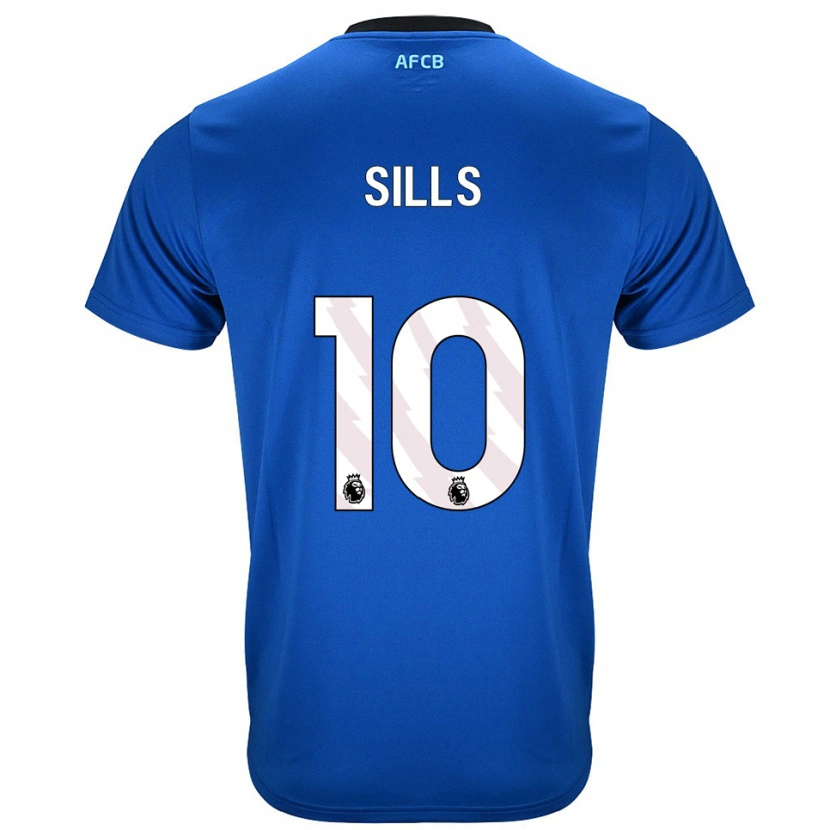 Danxen Bambino Maglia Ethan Sills #10 Blu Nero Kit Gara Away 2025/26 Maglietta
