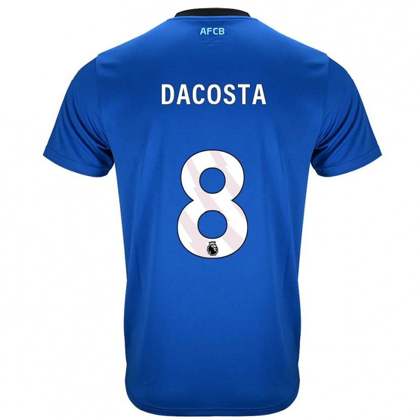Danxen Bambino Maglia Malcom Dacosta #8 Blu Nero Kit Gara Away 2025/26 Maglietta
