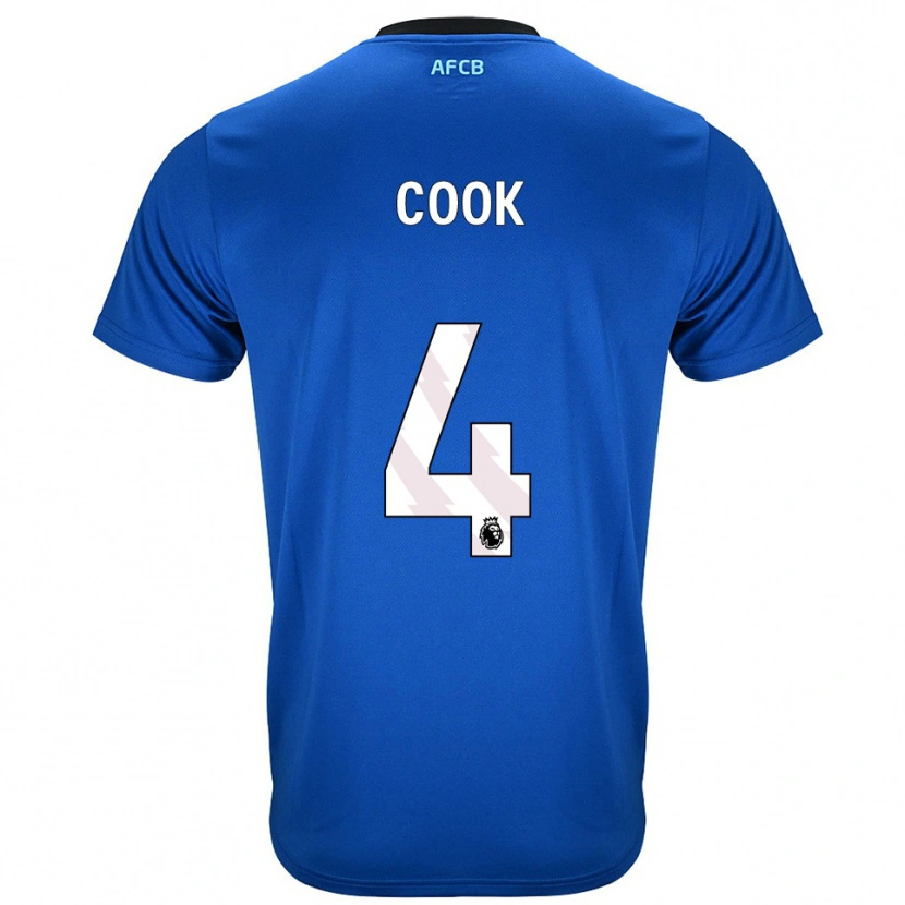 Danxen Bambino Maglia Lewis Cook #4 Blu Nero Kit Gara Away 2025/26 Maglietta