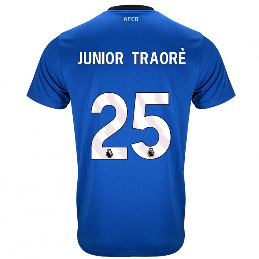 Danxen Bambino Maglia Hamed Junior Traoré #25 Blu Nero Kit Gara Away 2025/26 Maglietta