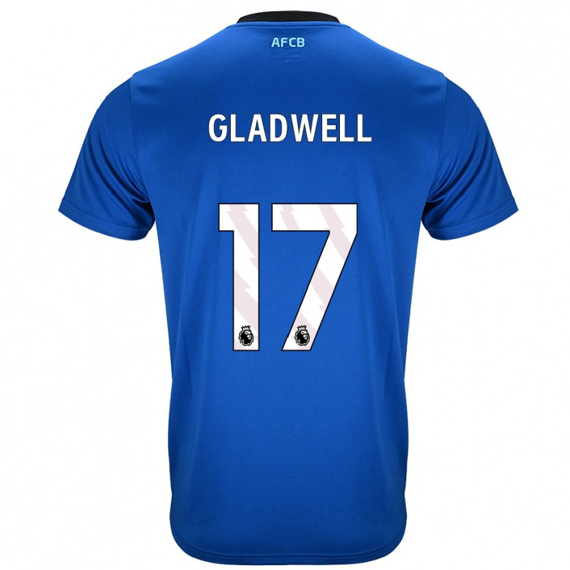 Danxen Bambino Maglia Molly Gladwell #17 Blu Nero Kit Gara Away 2025/26 Maglietta