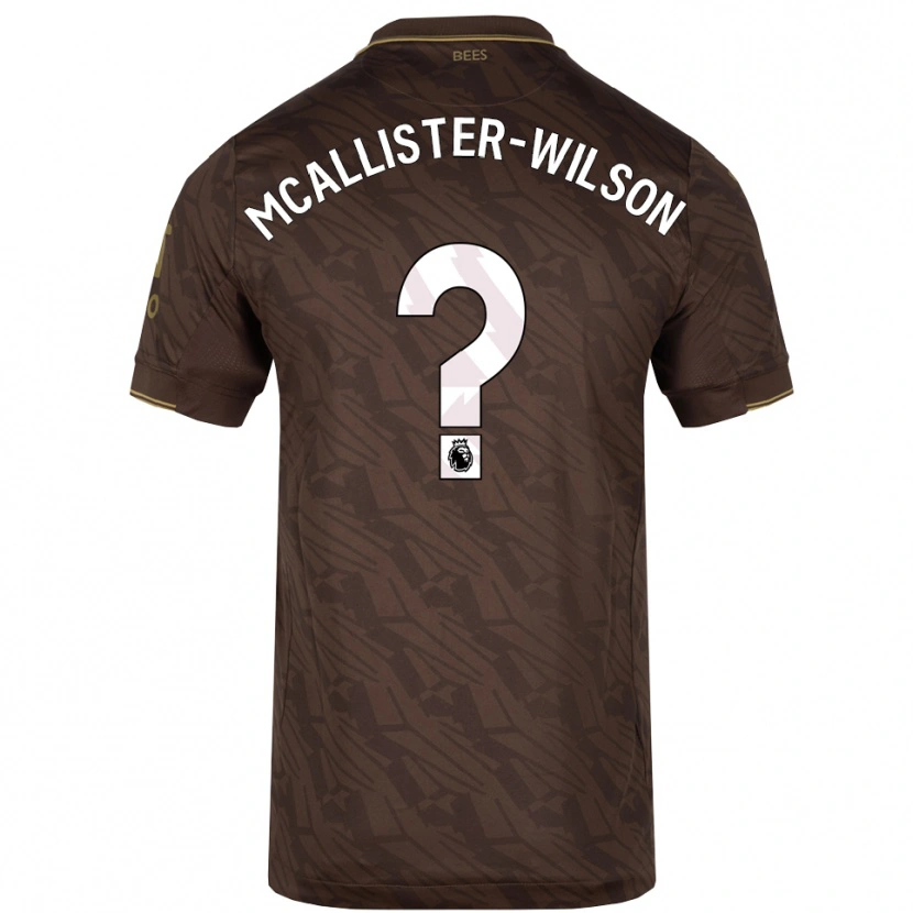 Danxen Bambino Maglia Zack Mcallister-Wilson #0 Marrone Oro Kit Gara Away 2025/26 Maglietta