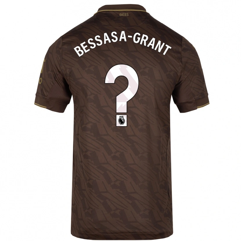 Danxen Bambino Maglia Mekhai Bessasa-Grant #0 Marrone Oro Kit Gara Away 2025/26 Maglietta