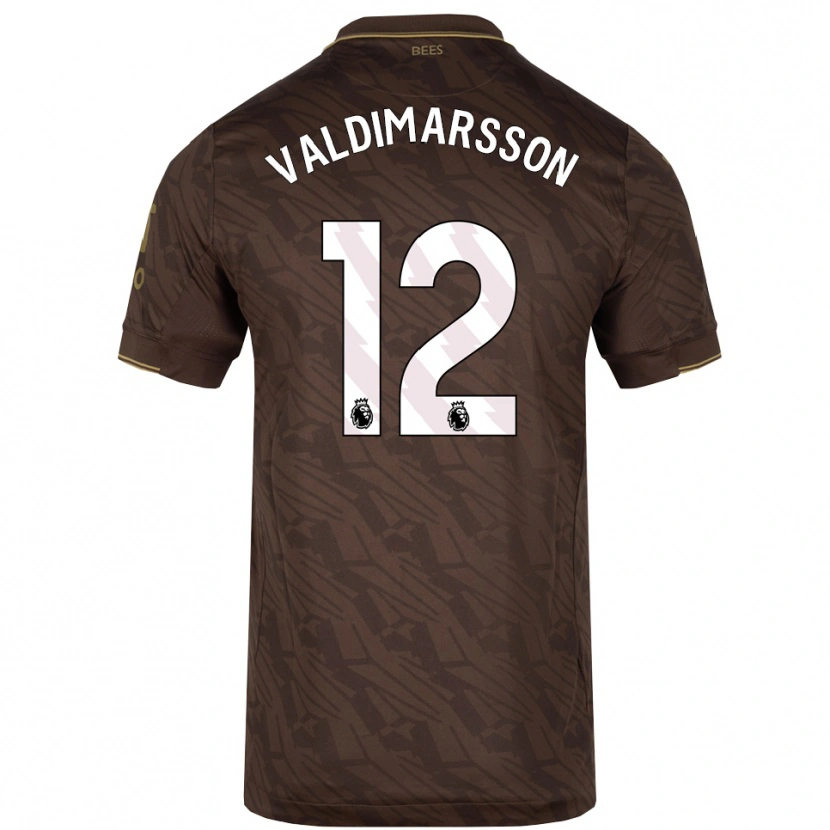 Danxen Bambino Maglia Hákon Rafn Valdimarsson #12 Marrone Oro Kit Gara Away 2025/26 Maglietta