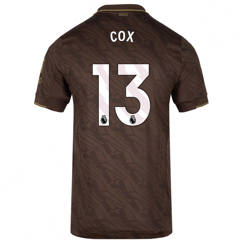 Danxen Bambino Maglia Matthew Cox #13 Marrone Oro Kit Gara Away 2025/26 Maglietta