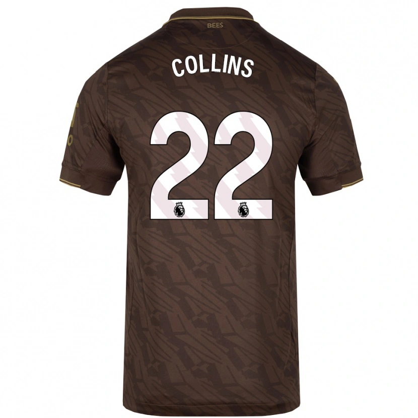 Danxen Bambino Maglia Nathan Collins #22 Marrone Oro Kit Gara Away 2025/26 Maglietta