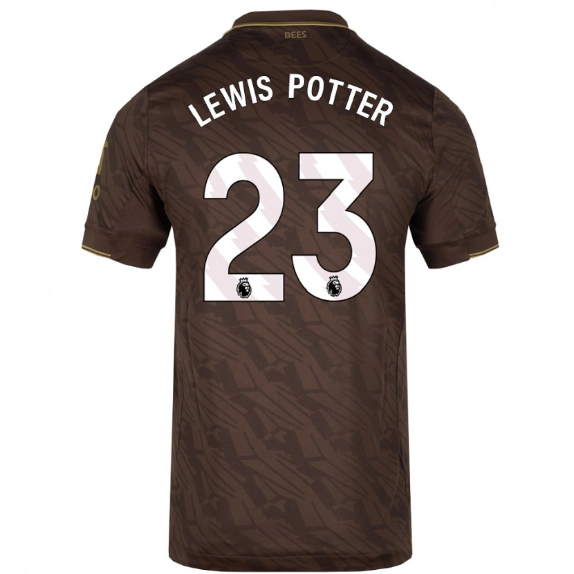 Danxen Bambino Maglia Keane Lewis-Potter #23 Marrone Oro Kit Gara Away 2025/26 Maglietta