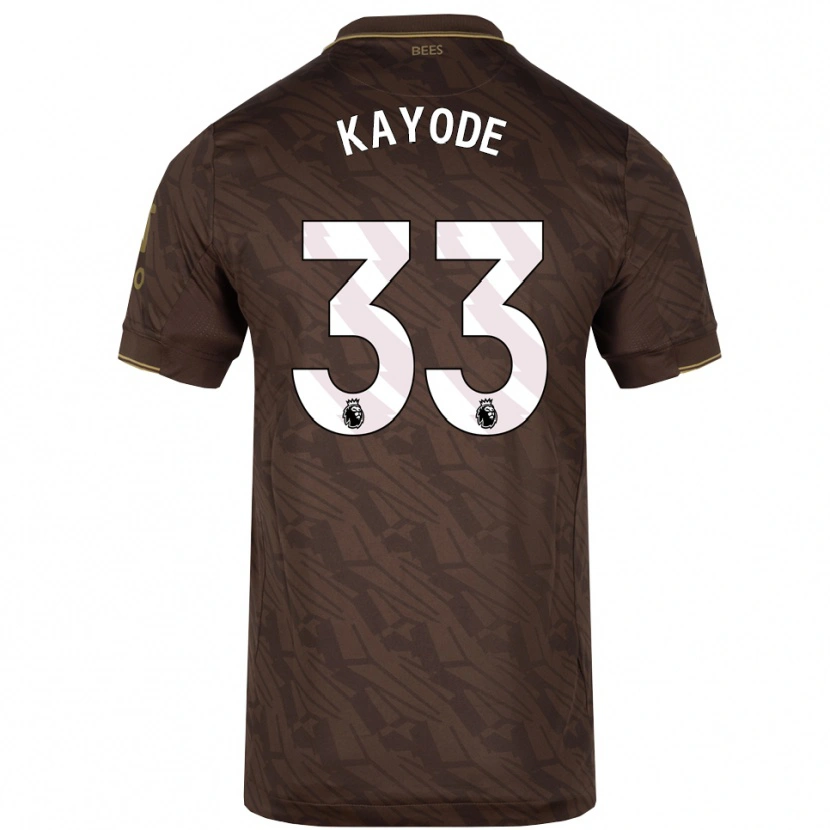 Danxen Bambino Maglia Michael Kayode #33 Marrone Oro Kit Gara Away 2025/26 Maglietta