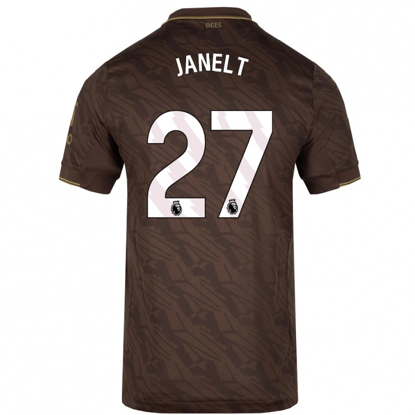 Danxen Bambino Maglia Vitaly Janelt #27 Marrone Oro Kit Gara Away 2025/26 Maglietta