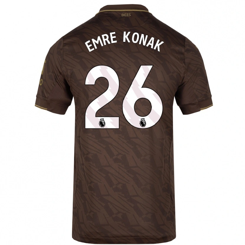 Danxen Bambino Maglia Yunus Emre Konak #26 Marrone Oro Kit Gara Away 2025/26 Maglietta