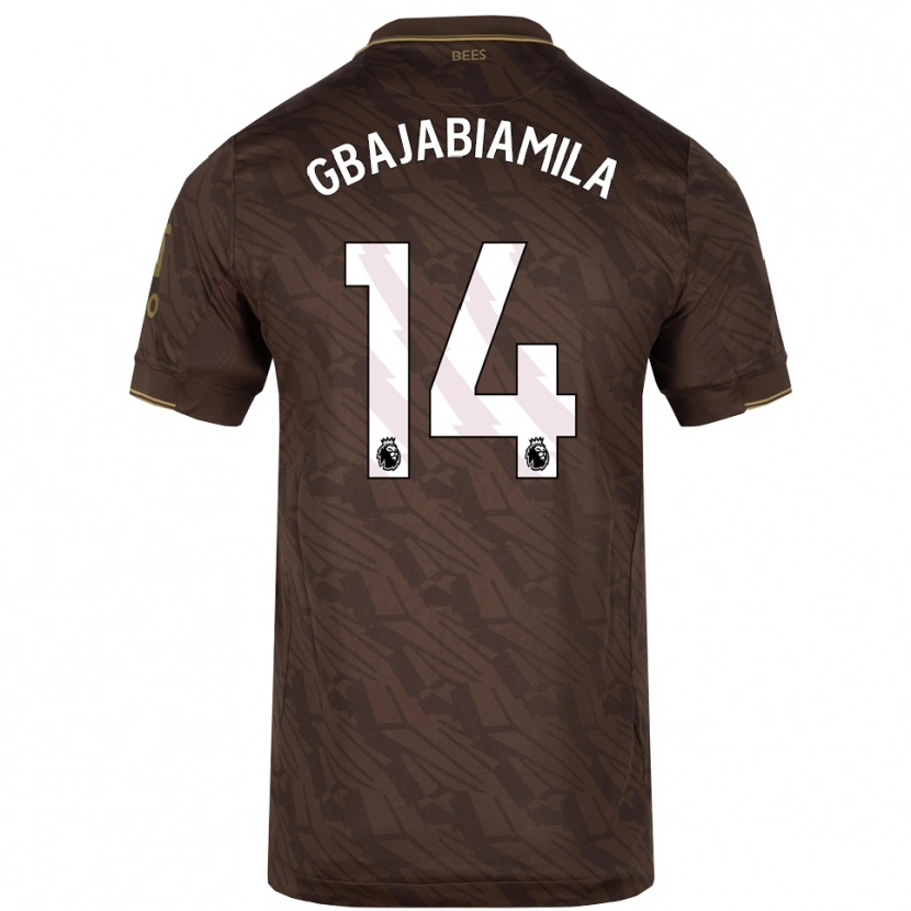 Danxen Bambino Maglia Habeebat Gbajabiamila #14 Marrone Oro Kit Gara Away 2025/26 Maglietta