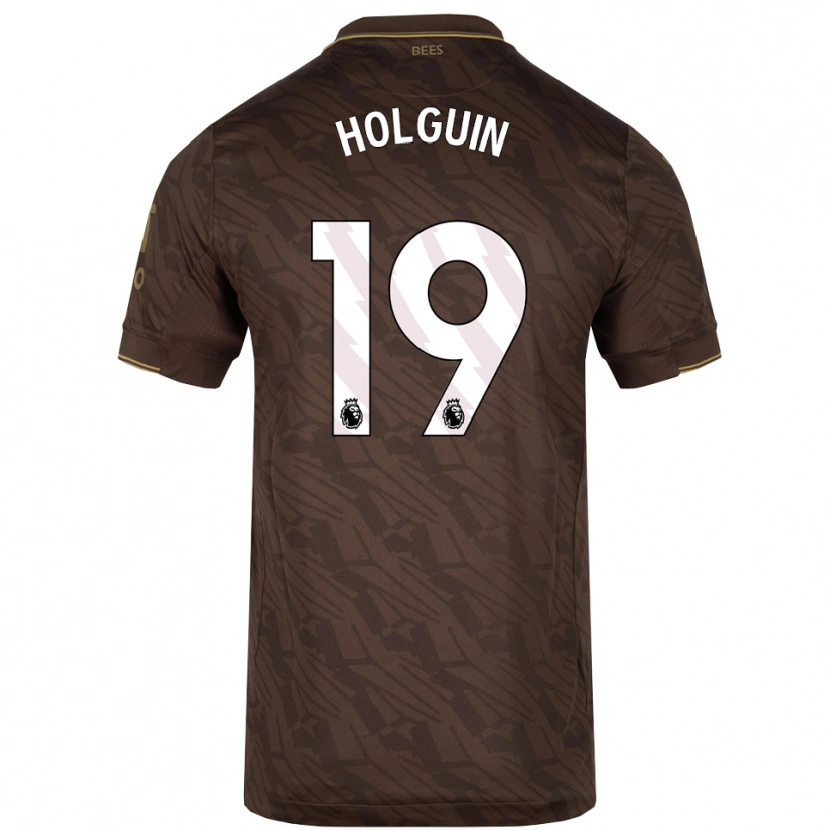Danxen Bambino Maglia Paula Holguin #19 Marrone Oro Kit Gara Away 2025/26 Maglietta
