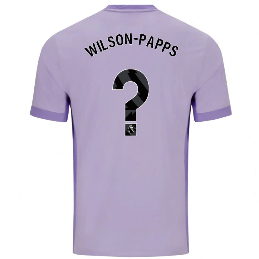 Danxen Bambino Maglia Charlie Wilson-Papps #0 Viola Taro Bianco Kit Gara Away 2025/26 Maglietta