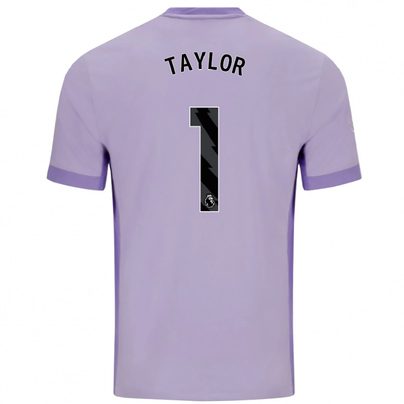 Danxen Bambino Maglia Finley Taylor #1 Viola Taro Bianco Kit Gara Away 2025/26 Maglietta