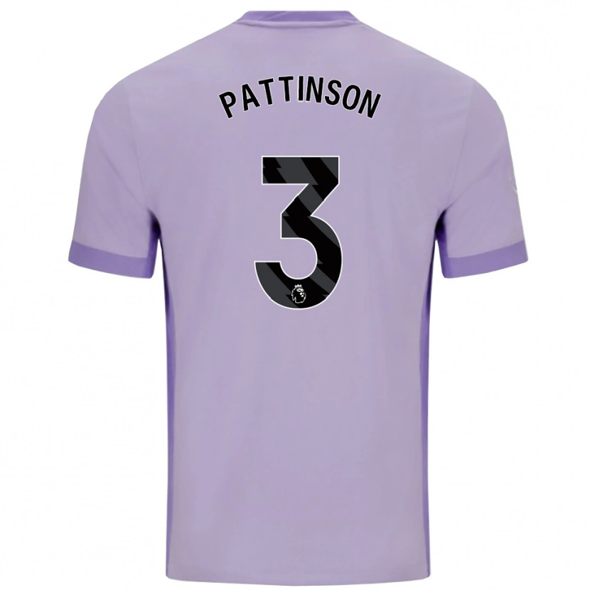Danxen Bambino Maglia Poppy Pattinson #3 Viola Taro Bianco Kit Gara Away 2025/26 Maglietta