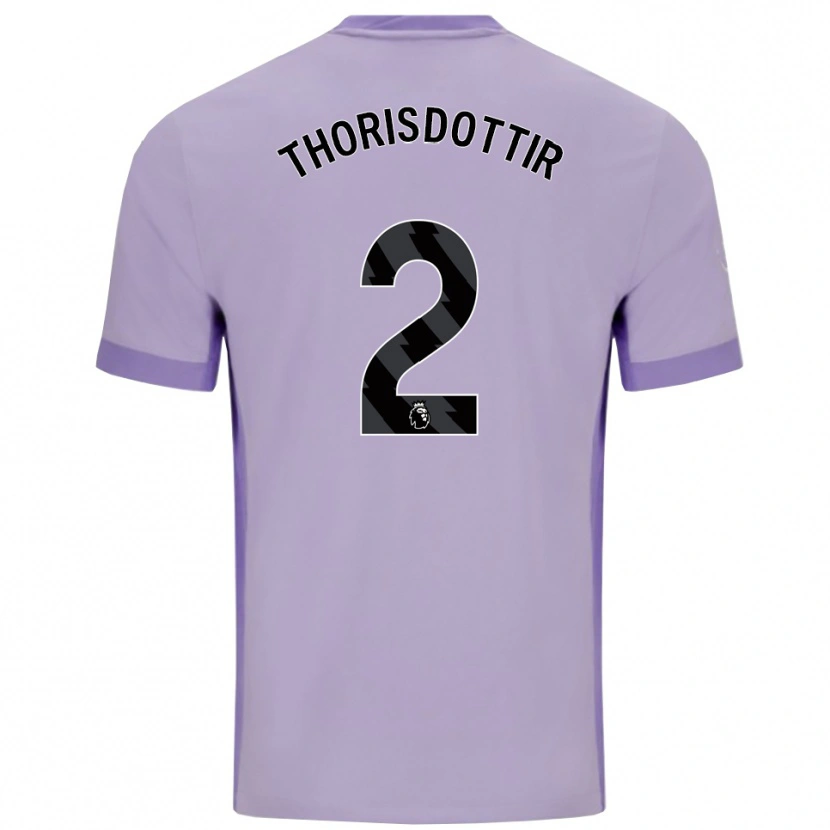 Danxen Bambino Maglia Maria Thorisdottir #2 Viola Taro Bianco Kit Gara Away 2025/26 Maglietta