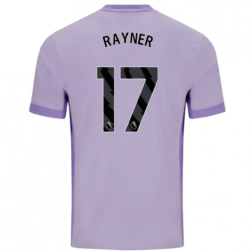 Danxen Bambino Maglia Bex Rayner #17 Viola Taro Bianco Kit Gara Away 2025/26 Maglietta