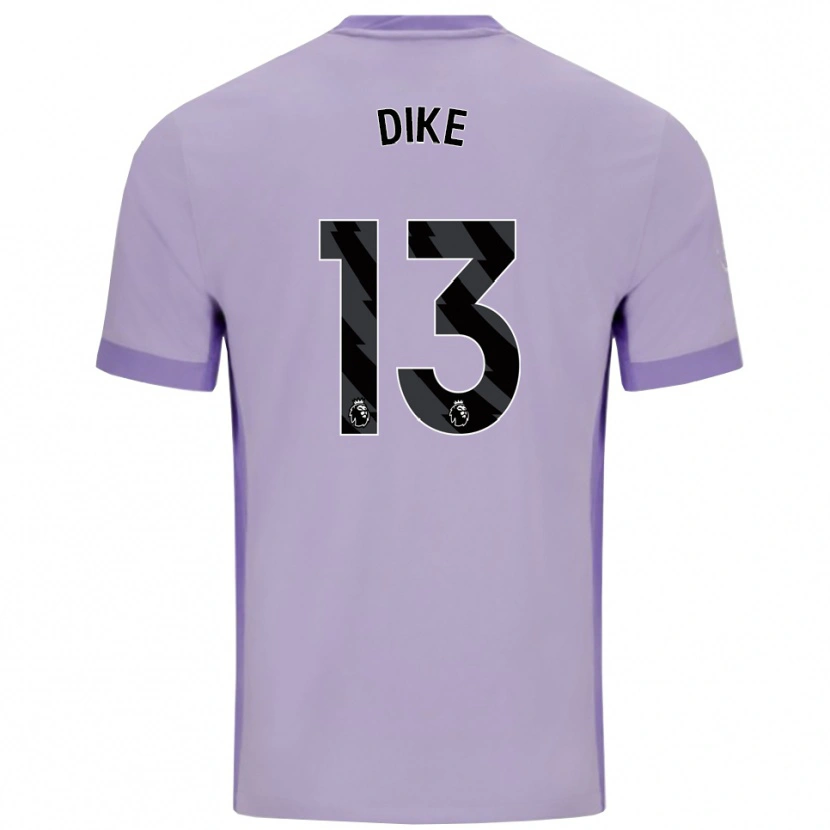 Danxen Bambino Maglia Michael Dike #13 Viola Taro Bianco Kit Gara Away 2025/26 Maglietta