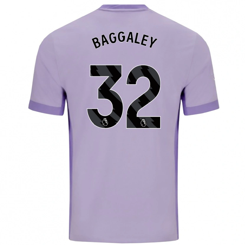 Danxen Bambino Maglia Sophie Baggaley #32 Viola Taro Bianco Kit Gara Away 2025/26 Maglietta