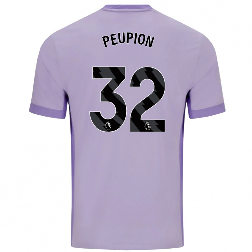 Danxen Bambino Maglia Cameron Peupion #32 Viola Taro Bianco Kit Gara Away 2025/26 Maglietta