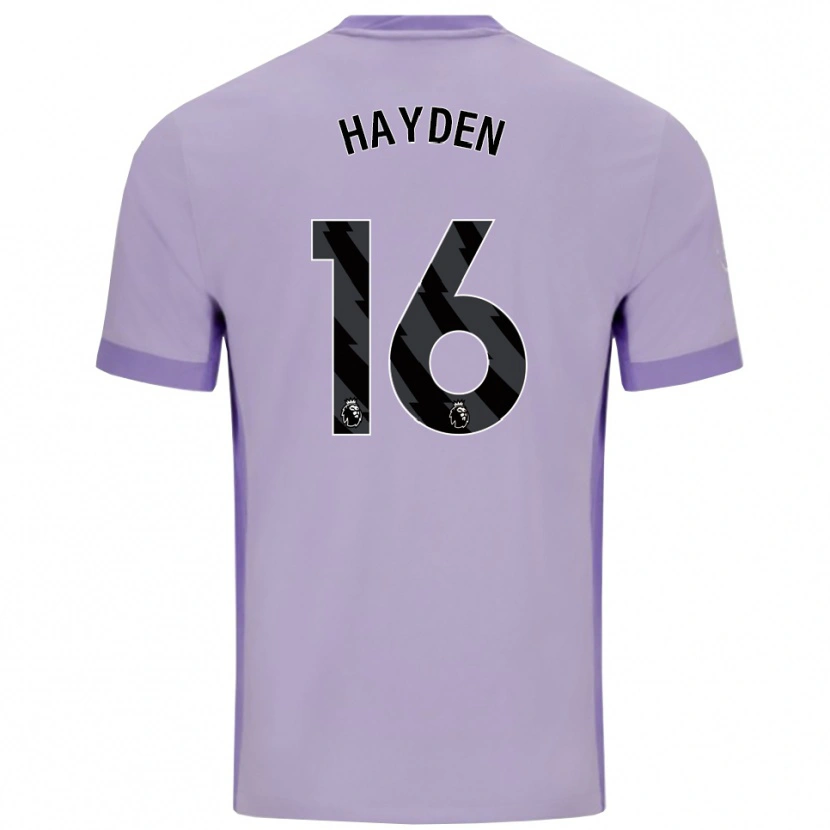 Danxen Bambino Maglia Matthew Hayden #16 Viola Taro Bianco Kit Gara Away 2025/26 Maglietta