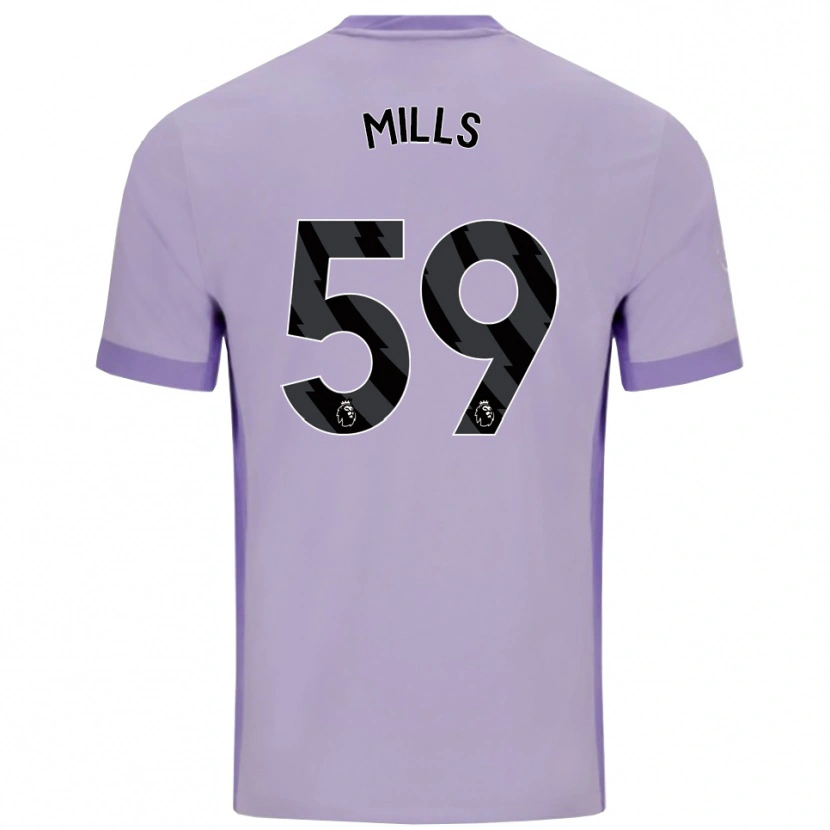 Danxen Bambino Maglia Harry Mills #59 Viola Taro Bianco Kit Gara Away 2025/26 Maglietta