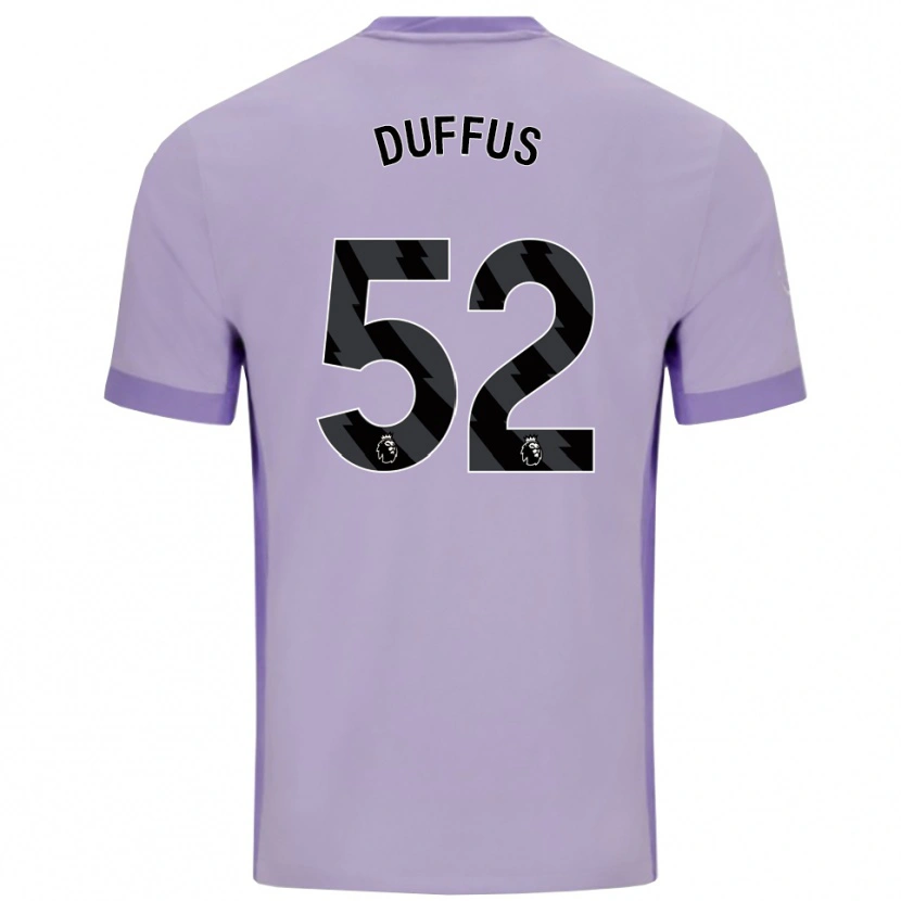 Danxen Bambino Maglia Joshua Duffus #52 Viola Taro Bianco Kit Gara Away 2025/26 Maglietta