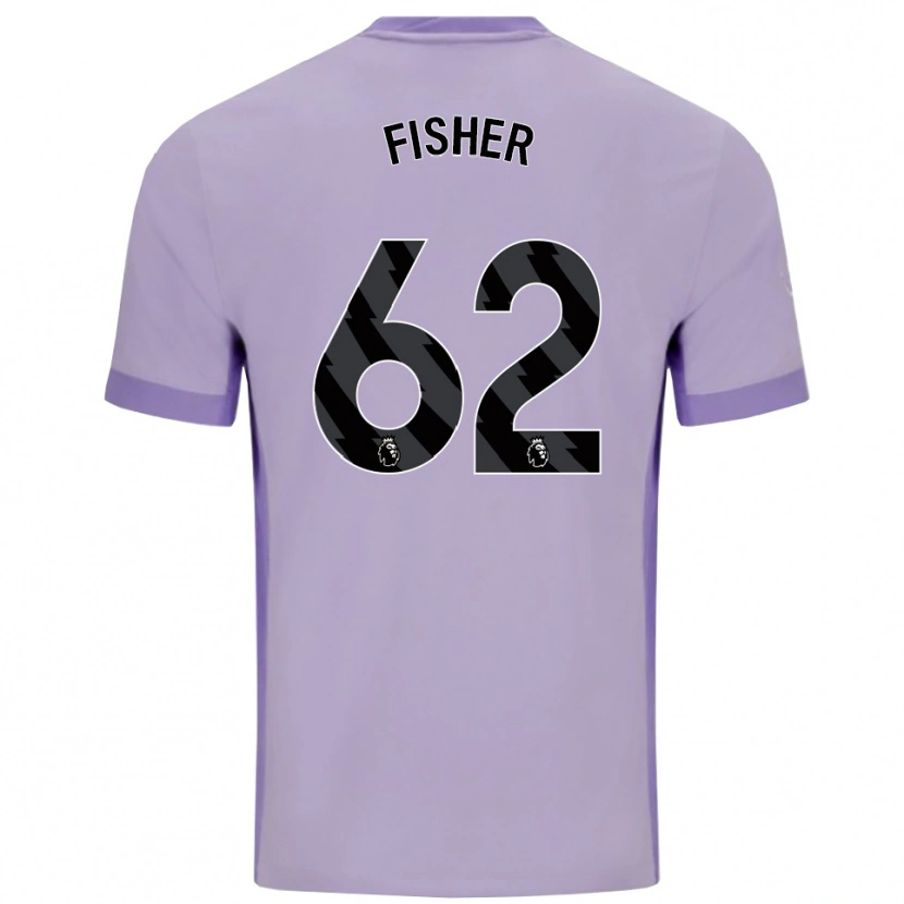 Danxen Bambino Maglia Hugo Fisher #62 Viola Taro Bianco Kit Gara Away 2025/26 Maglietta