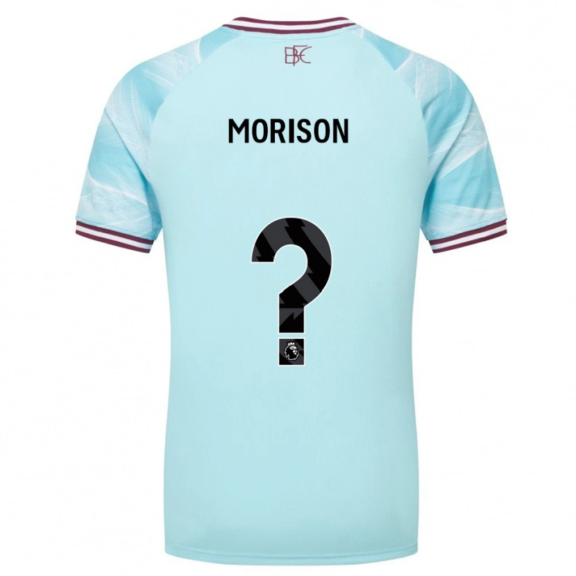 Danxen Bambino Maglia Dylan Morison #0 Azzurro Borgogna Kit Gara Away 2025/26 Maglietta