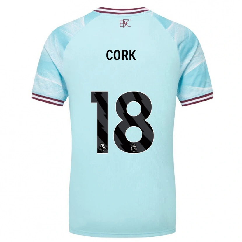 Danxen Bambino Maglia Jack Cork #18 Azzurro Borgogna Kit Gara Away 2025/26 Maglietta