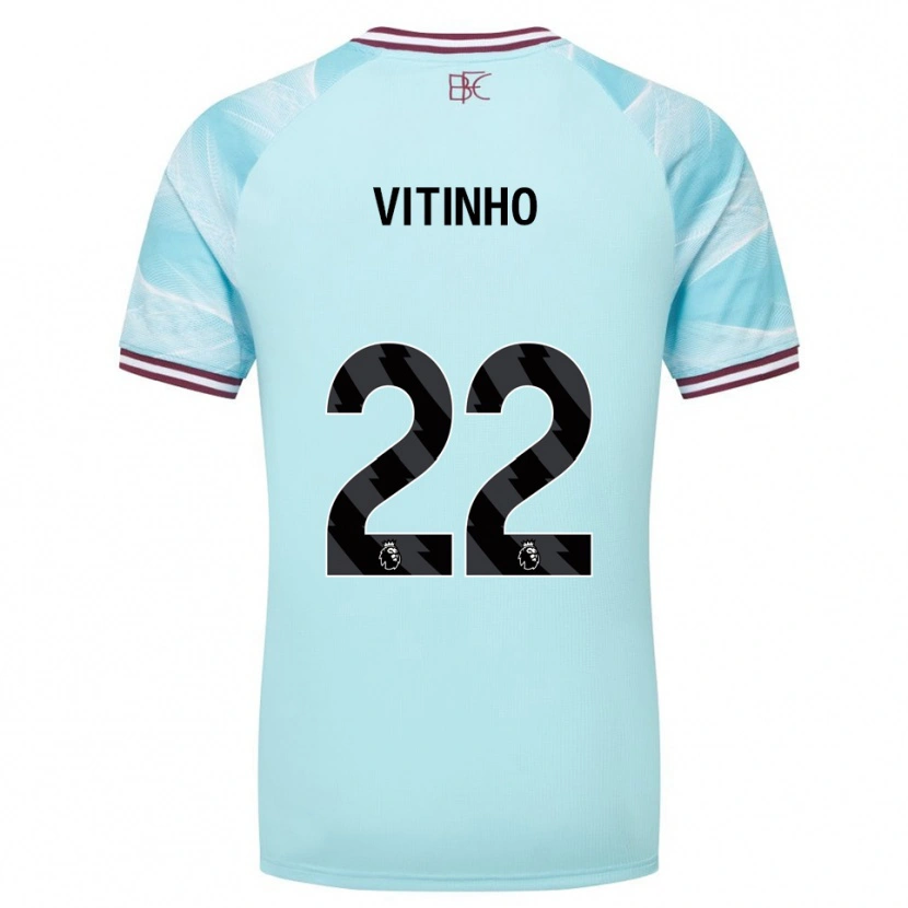Danxen Bambino Maglia Vitinho #22 Azzurro Borgogna Kit Gara Away 2025/26 Maglietta