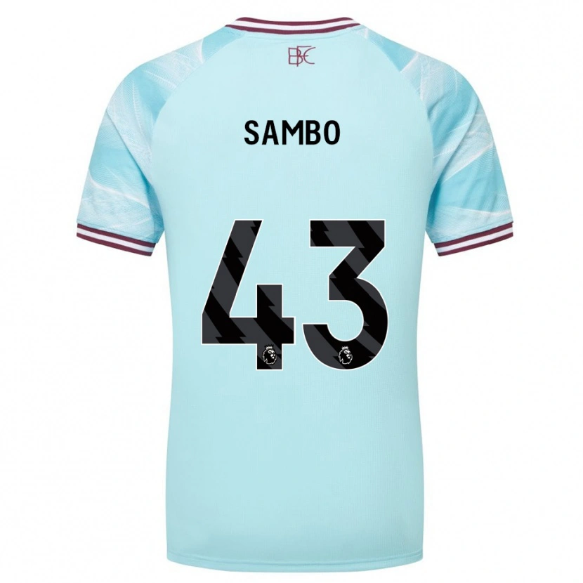 Danxen Bambino Maglia Shurandy Sambo #43 Azzurro Borgogna Kit Gara Away 2025/26 Maglietta