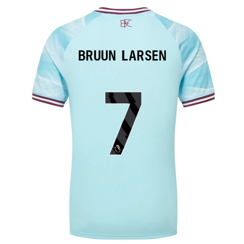 Danxen Bambino Maglia Jacob Bruun Larsen #7 Azzurro Borgogna Kit Gara Away 2025/26 Maglietta
