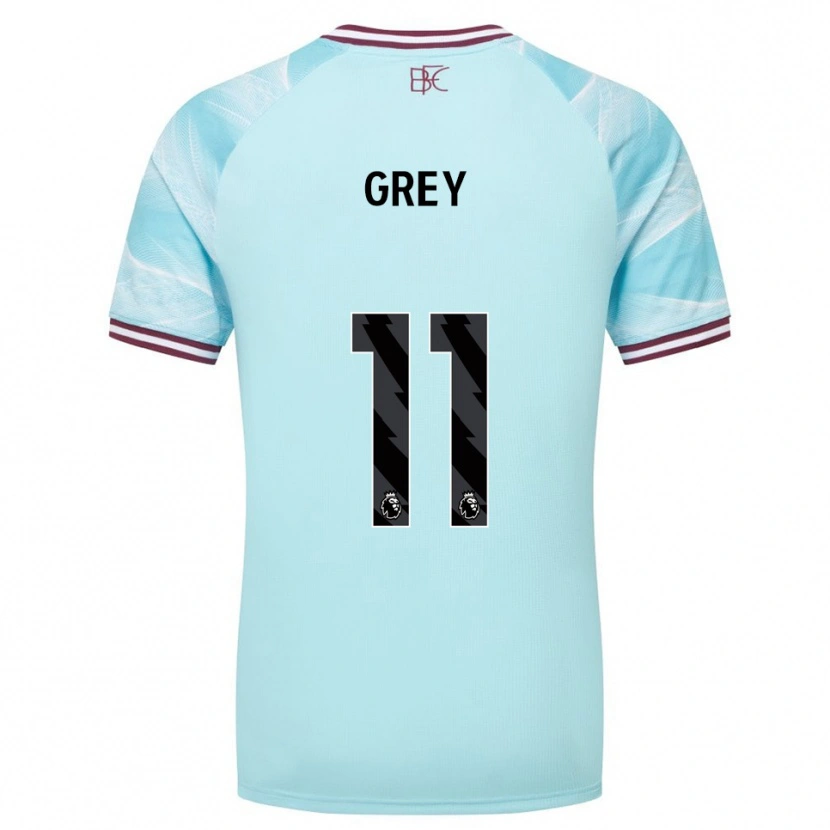 Danxen Bambino Maglia Anna Grey #11 Azzurro Borgogna Kit Gara Away 2025/26 Maglietta