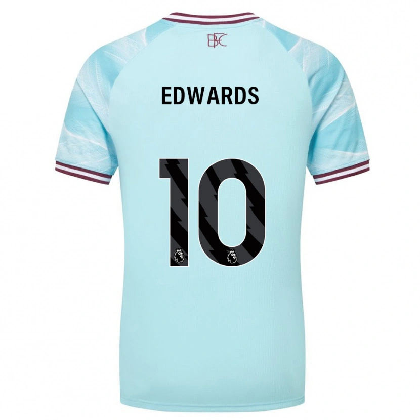 Danxen Bambino Maglia Marcus Edwards #10 Azzurro Borgogna Kit Gara Away 2025/26 Maglietta