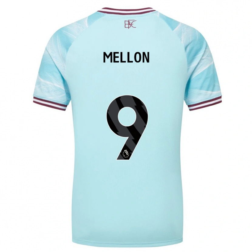 Danxen Bambino Maglia Michael Mellon #9 Azzurro Borgogna Kit Gara Away 2025/26 Maglietta