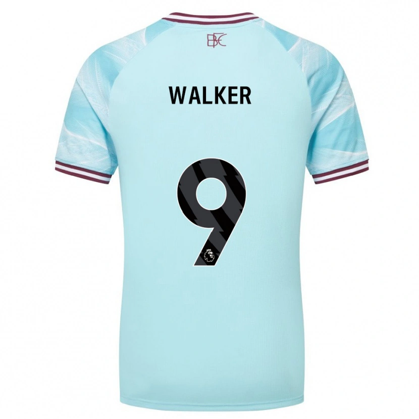 Danxen Bambino Maglia Claudia Walker #9 Azzurro Borgogna Kit Gara Away 2025/26 Maglietta
