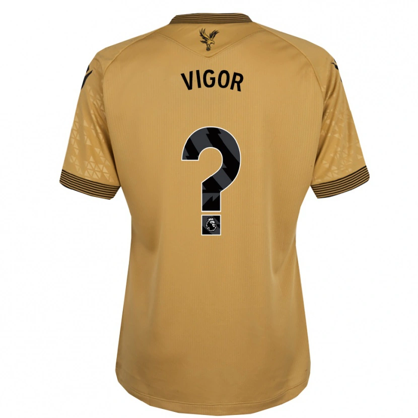 Danxen Bambino Maglia Matthew Vigor #0 Oro Nero Kit Gara Away 2025/26 Maglietta
