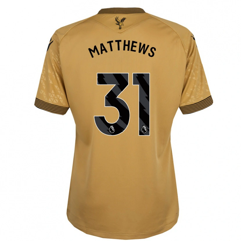 Danxen Bambino Maglia Remi Matthews #31 Oro Nero Kit Gara Away 2025/26 Maglietta