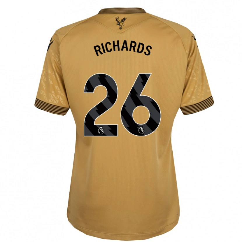 Danxen Bambino Maglia Chris Richards #26 Oro Nero Kit Gara Away 2025/26 Maglietta