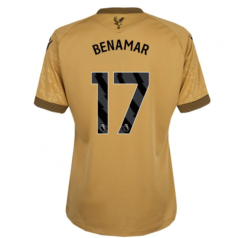 Danxen Bambino Maglia Dean Benamar #17 Oro Nero Kit Gara Away 2025/26 Maglietta