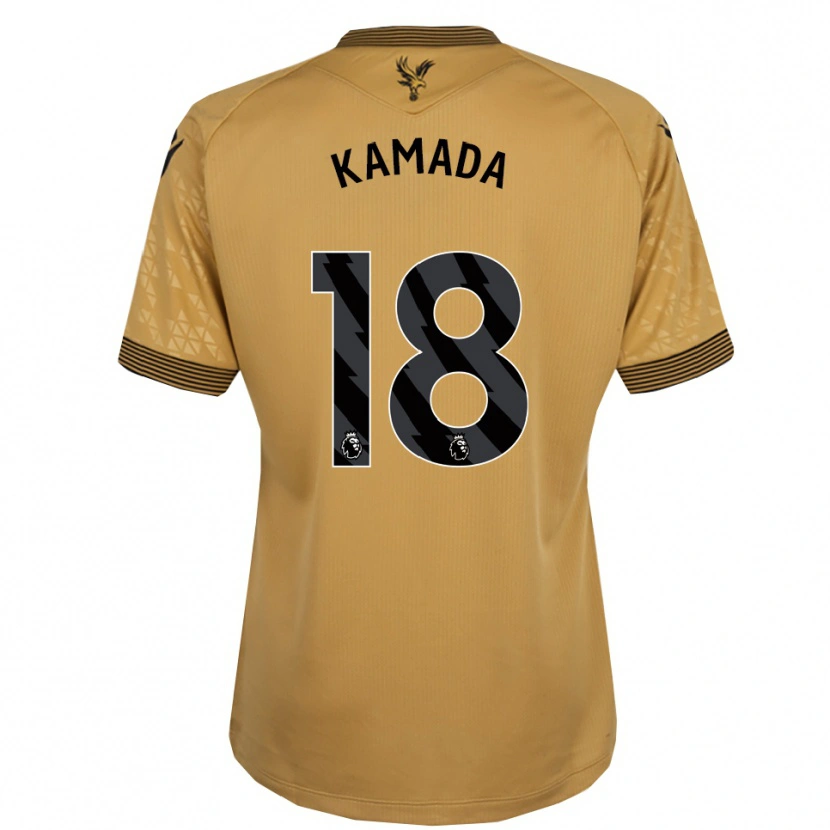 Danxen Bambino Maglia Daichi Kamada #18 Oro Nero Kit Gara Away 2025/26 Maglietta