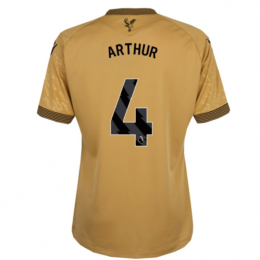 Danxen Bambino Maglia Chloe Arthur #4 Oro Nero Kit Gara Away 2025/26 Maglietta