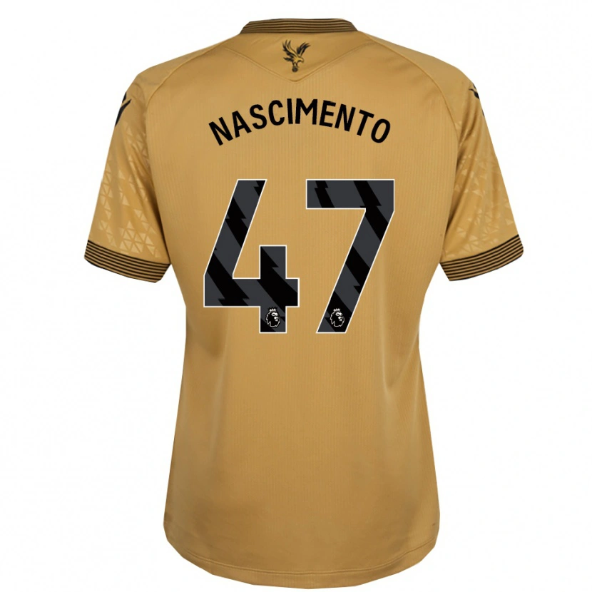 Danxen Bambino Maglia Adler Nascimento #47 Oro Nero Kit Gara Away 2025/26 Maglietta