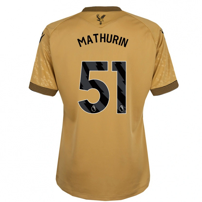 Danxen Bambino Maglia Roshaun Mathurin #51 Oro Nero Kit Gara Away 2025/26 Maglietta