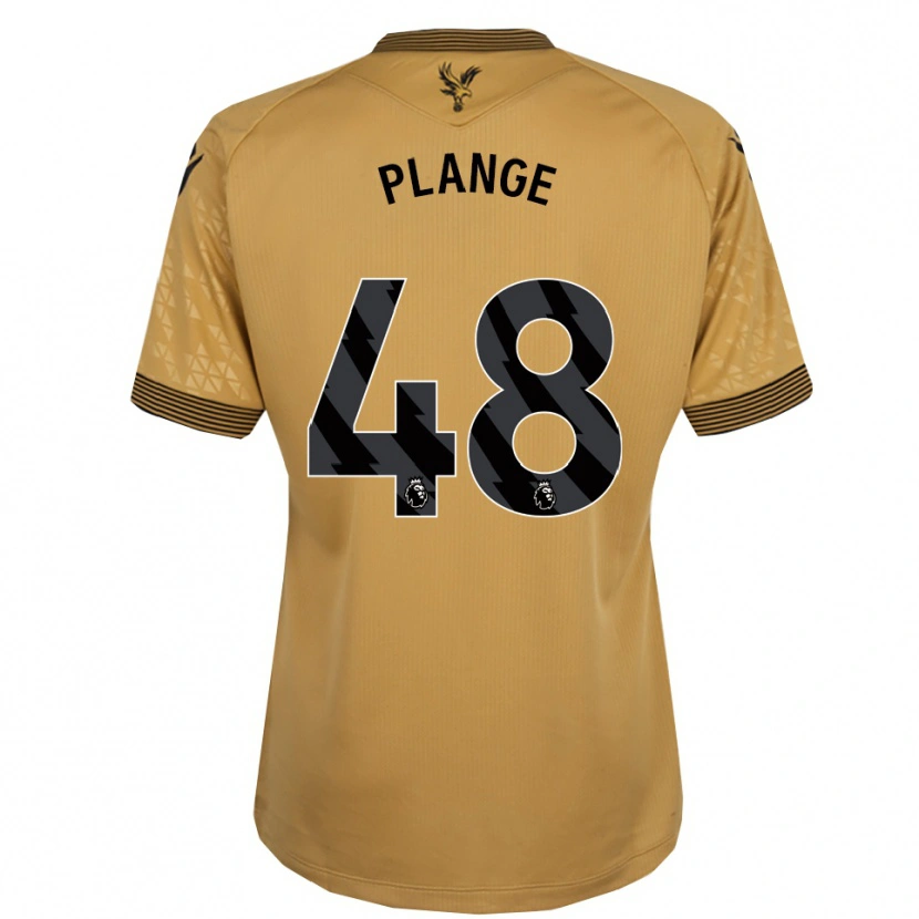 Danxen Bambino Maglia Luke Plange #48 Oro Nero Kit Gara Away 2025/26 Maglietta