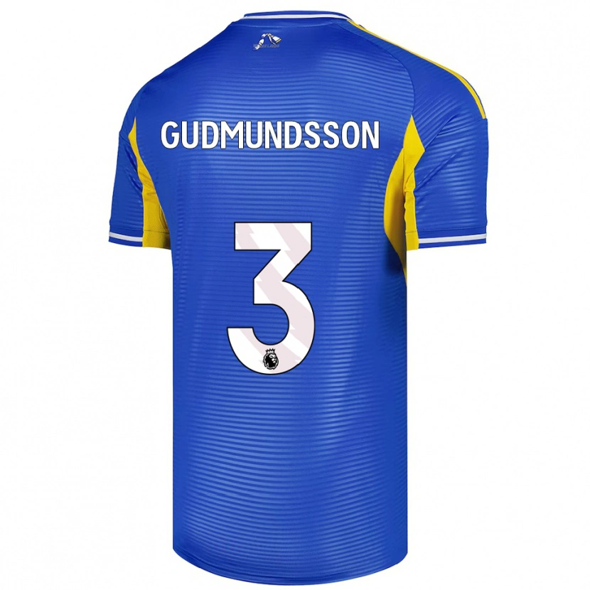 Danxen Bambino Maglia Gabriel Gudmundsson #3 Blu Giallo Kit Gara Away 2025/26 Maglietta