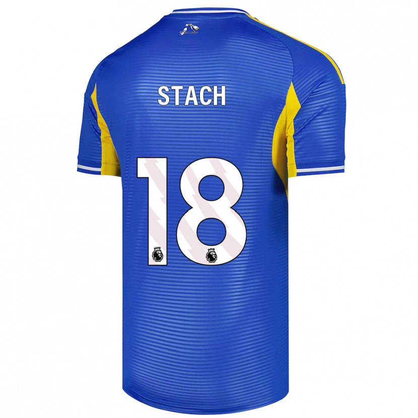 Danxen Bambino Maglia Anton Stach #18 Blu Giallo Kit Gara Away 2025/26 Maglietta