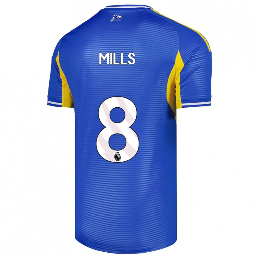 Danxen Bambino Maglia Callum Mills #8 Blu Giallo Kit Gara Away 2025/26 Maglietta