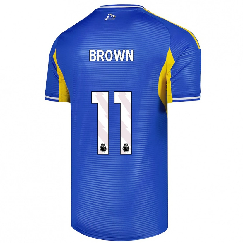 Danxen Bambino Maglia Abbie Brown #11 Blu Giallo Kit Gara Away 2025/26 Maglietta